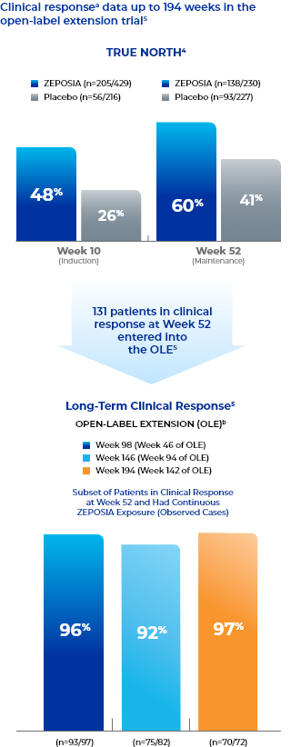 Long-Term Clinical Remission Line Graph at Week 194