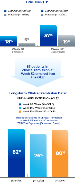 Long Term Clinical Response Line Graph at Week 194