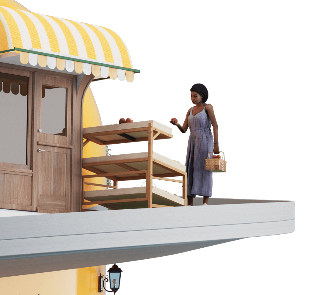 Woman at Market Footer Image