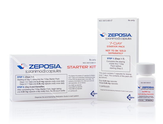 ZEPOSIA packages and bottle