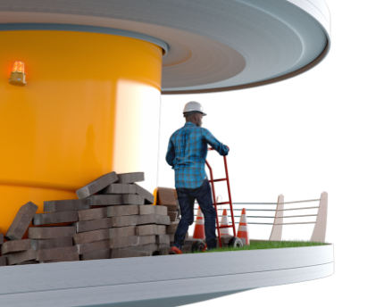 Man Mowing Lawn Footer Image